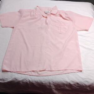 Lindsey Blake women's size 14 short sleeved button down blouse
